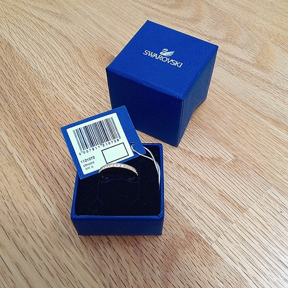 NEW! SWAROVSKI Half Circle Zirconia Band SZ 55=US 6 3/4